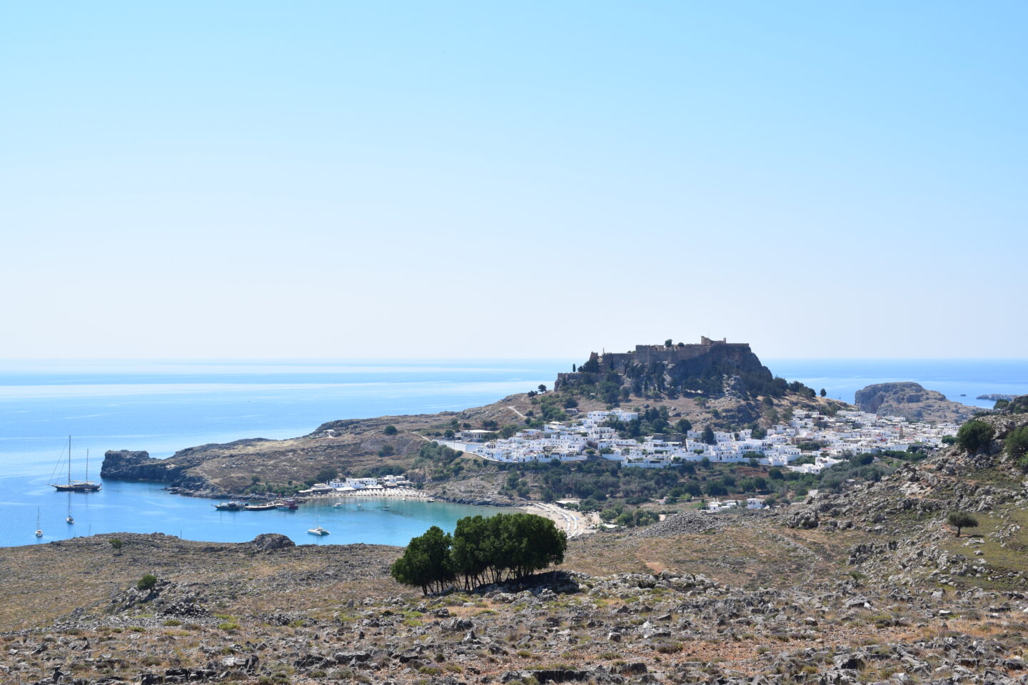 Lindos vanaf de weg